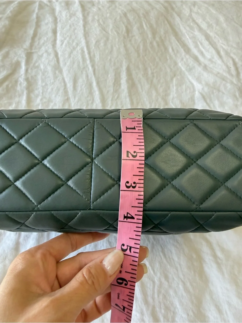 Chanel | Gray Jumbo Classic Single Flap Lambskin Shoulder Bag | Silver Tone HW